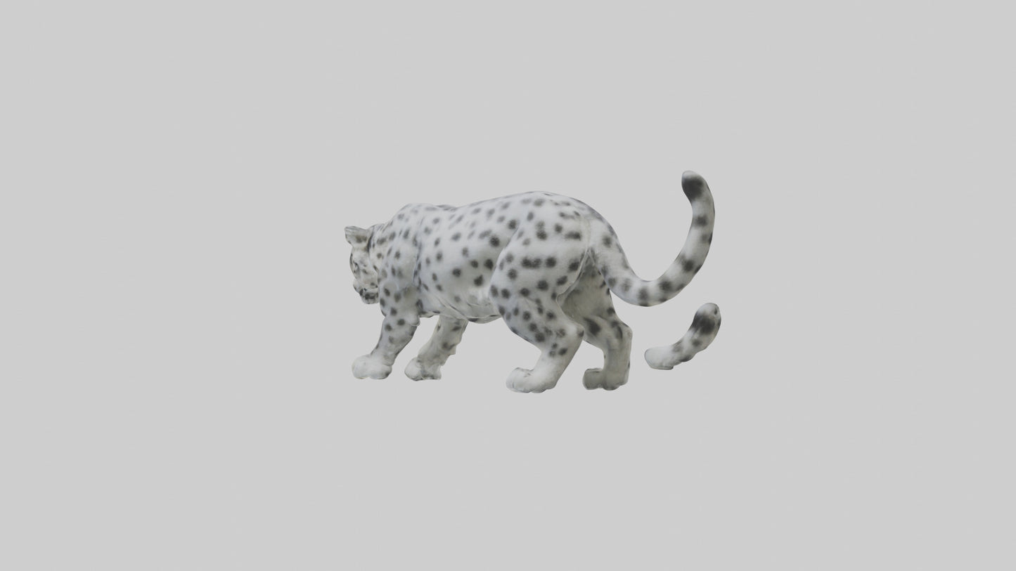Snow Leopard stalking model 3D model