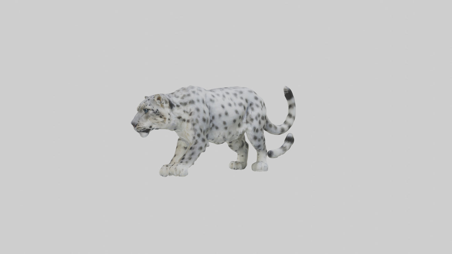 Snow Leopard stalking model 3D model