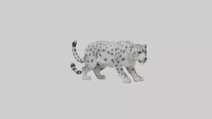 Snow Leopard stalking model 3D model