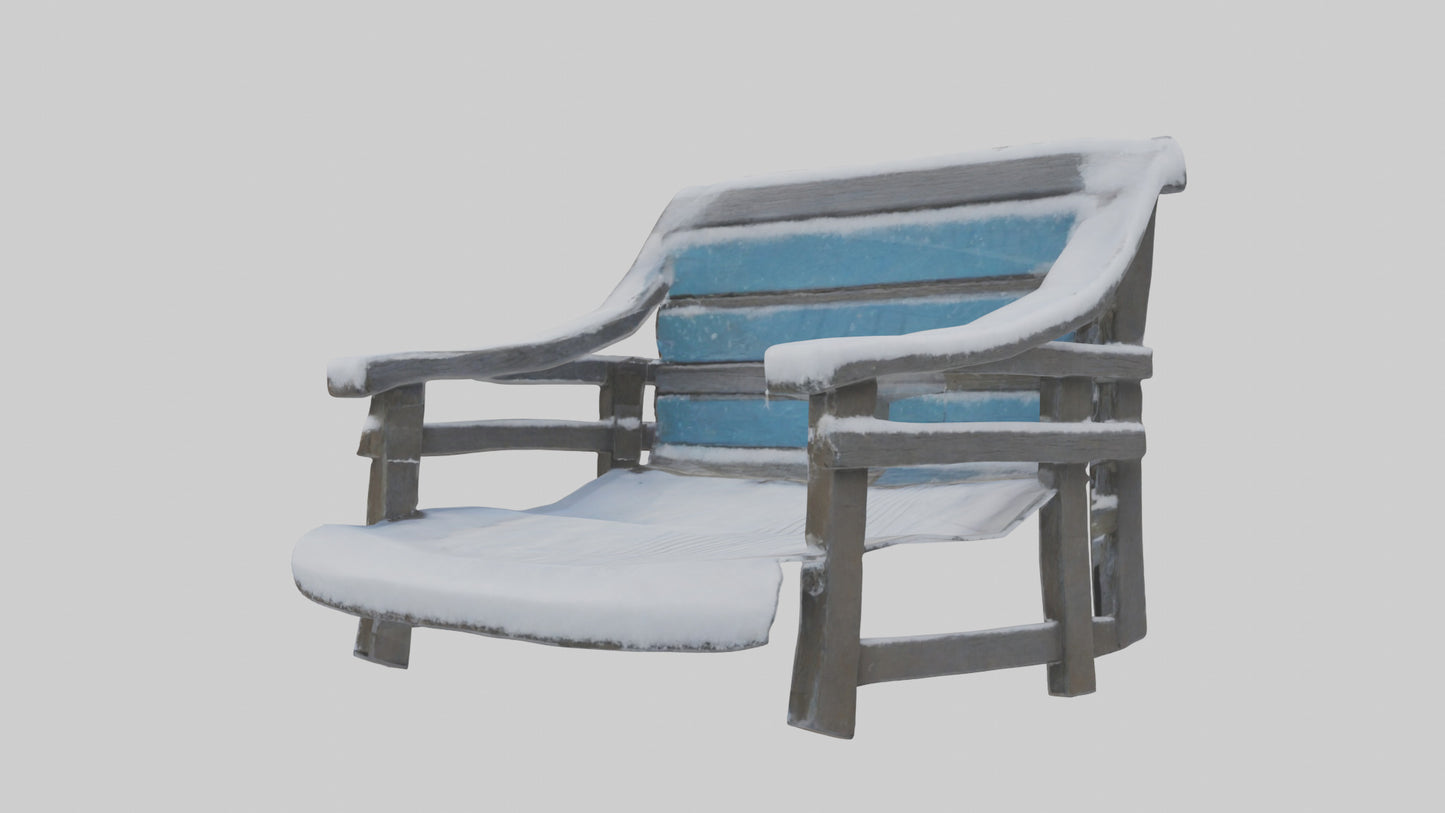 Snowcovered Bench model 3D model