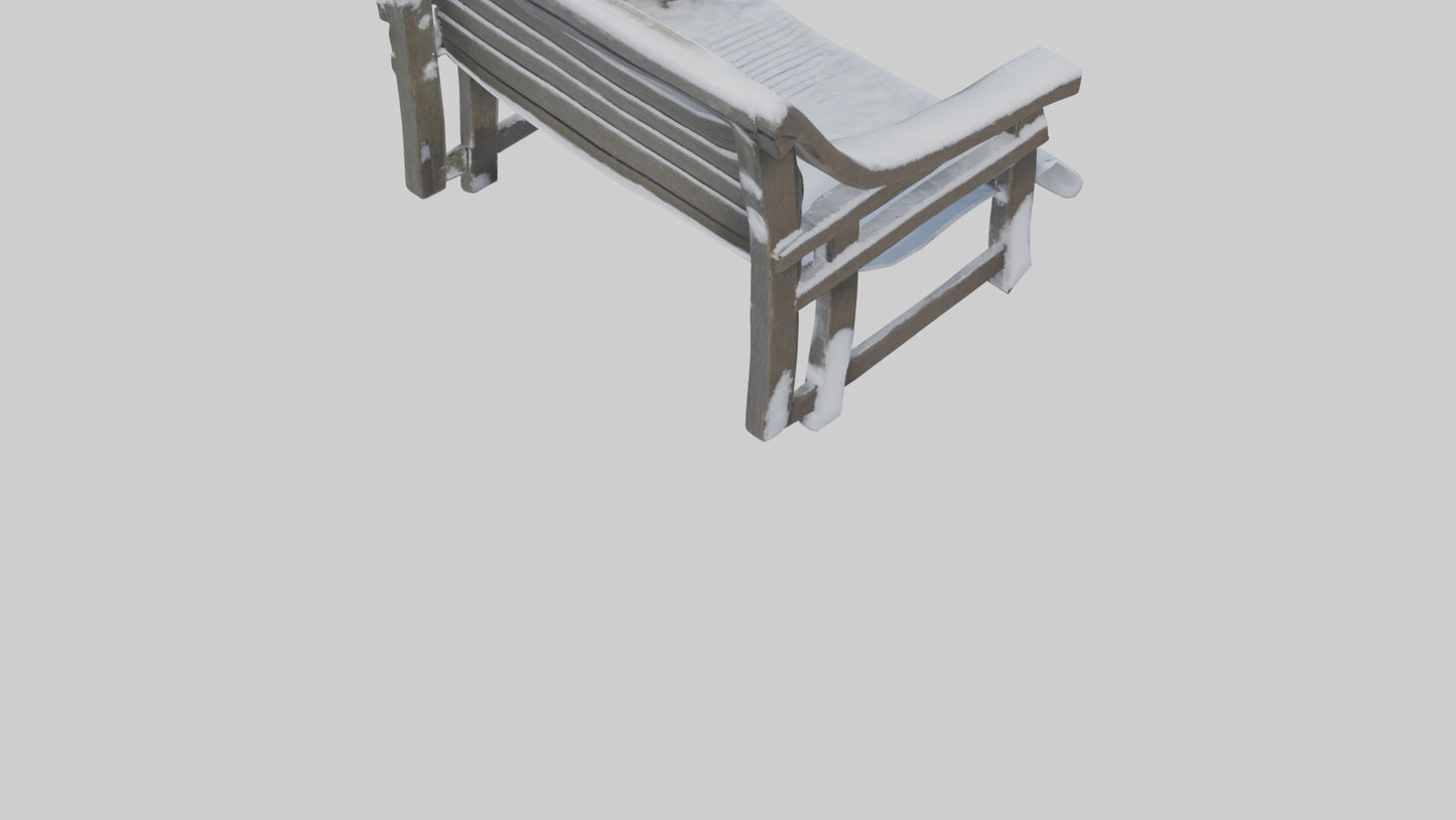 Snowcovered Bench model 3D model