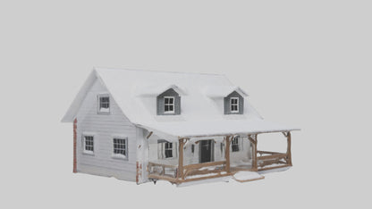 Snowy Farmhouse model 3D model