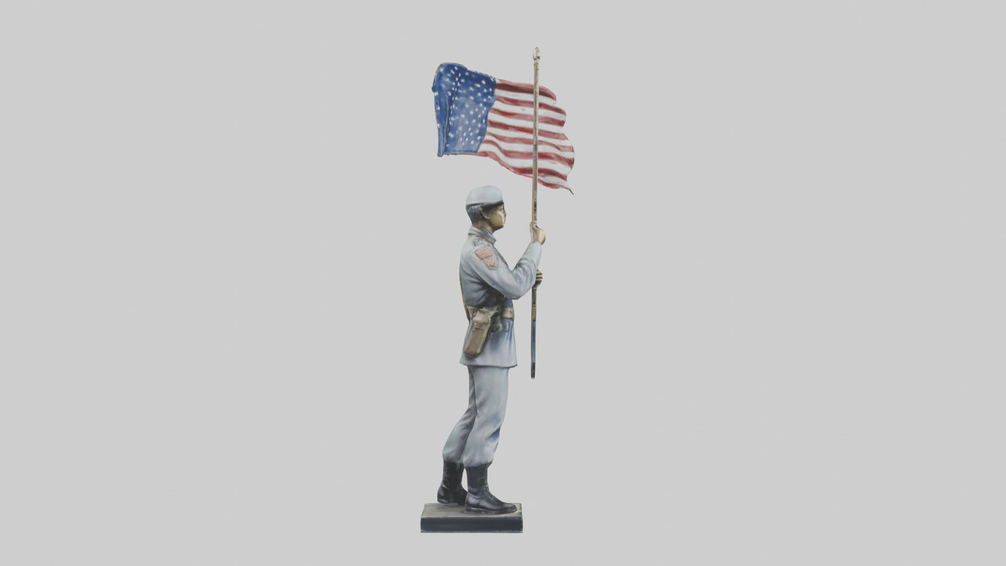Soldier Carrying Flag Model 3D model