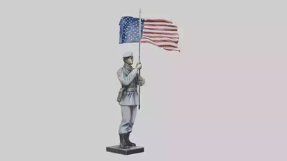 Soldier Carrying Flag Model 3D model