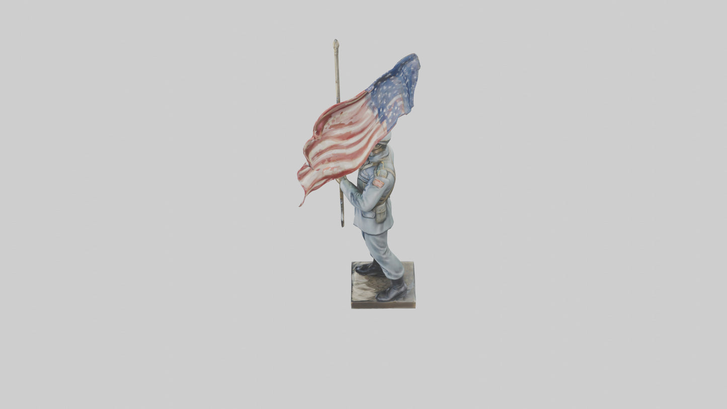 Soldier Carrying Flag Model 3D model