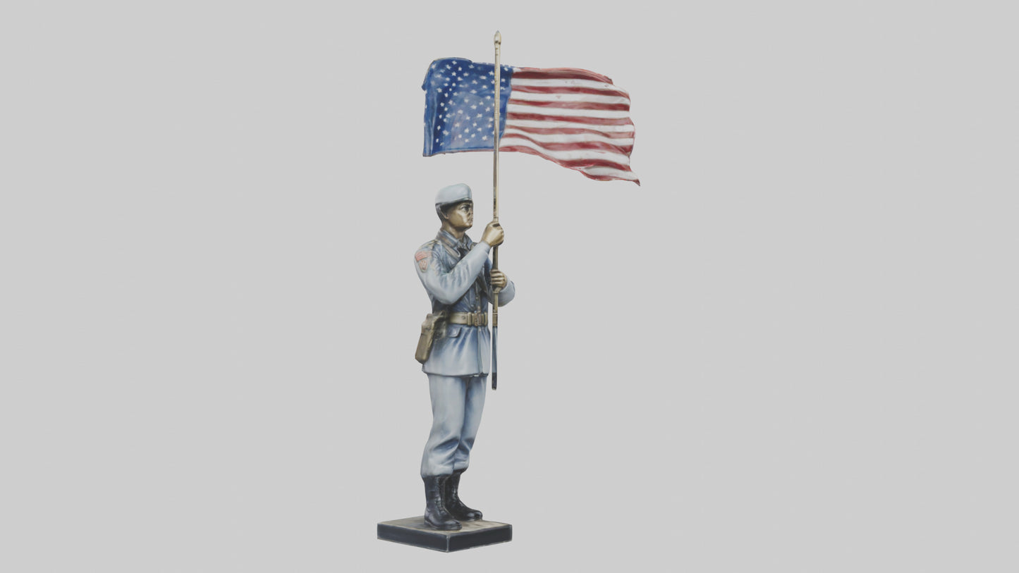 Soldier Carrying Flag Model 3D model