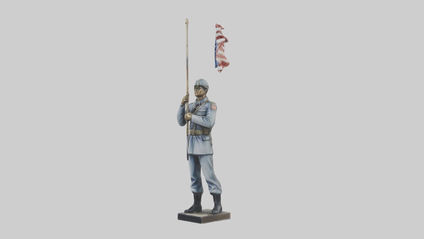 Soldier Carrying Flag Model 3D model