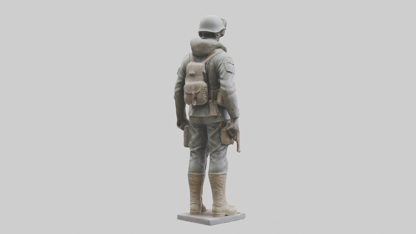 Soldier in Full Gear Statue model 3D model