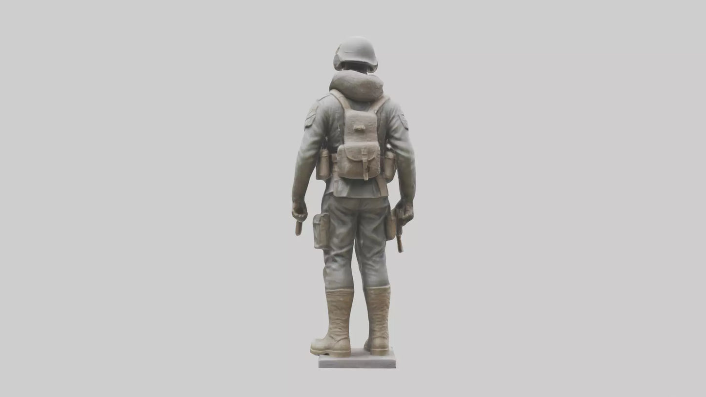 Soldier in Full Gear Statue model 3D model