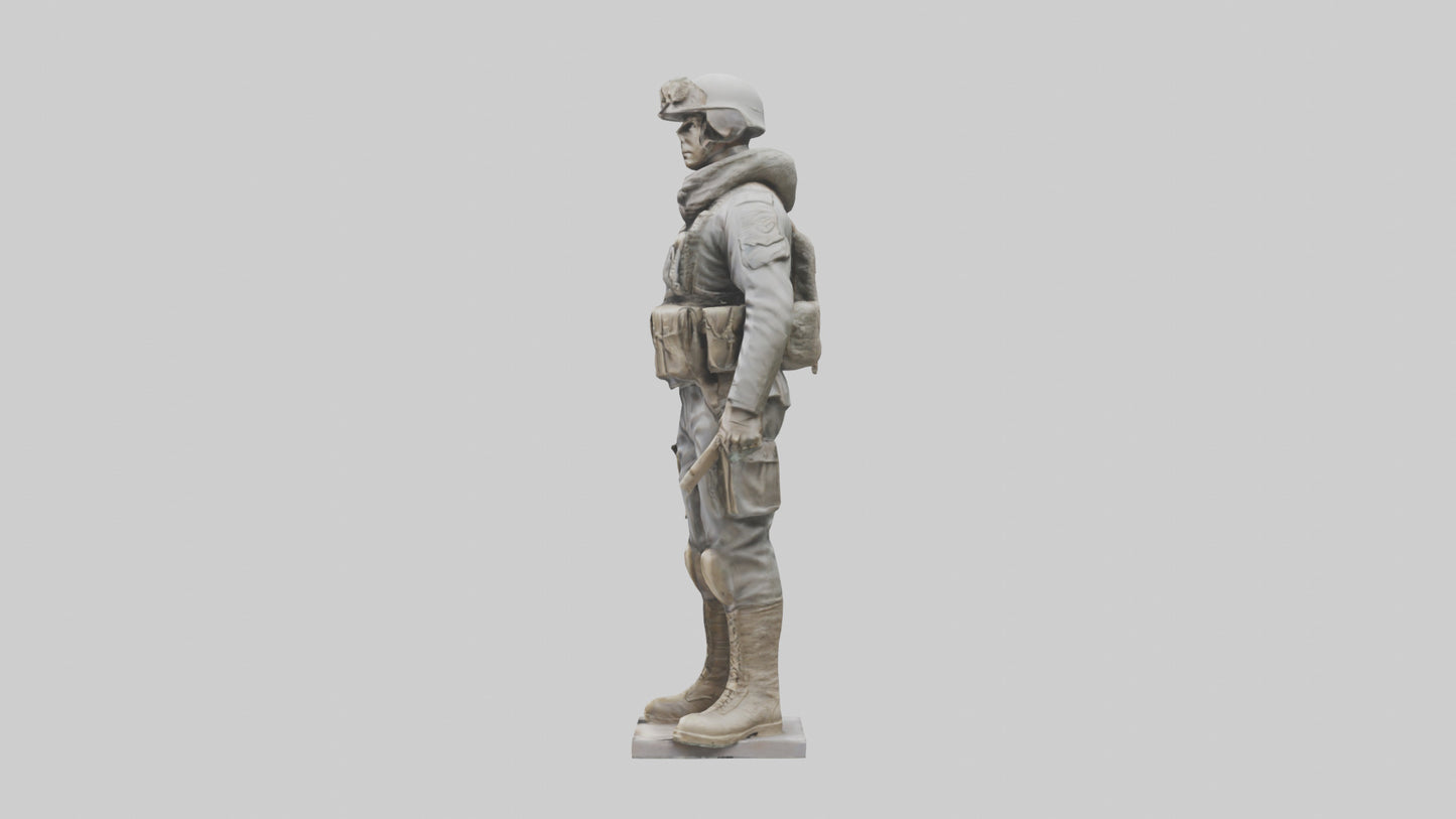 Soldier in Full Gear Statue model 3D model