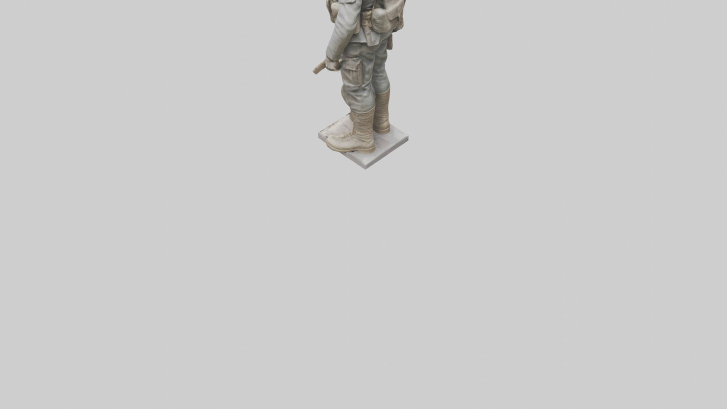 Soldier in Full Gear Statue model 3D model