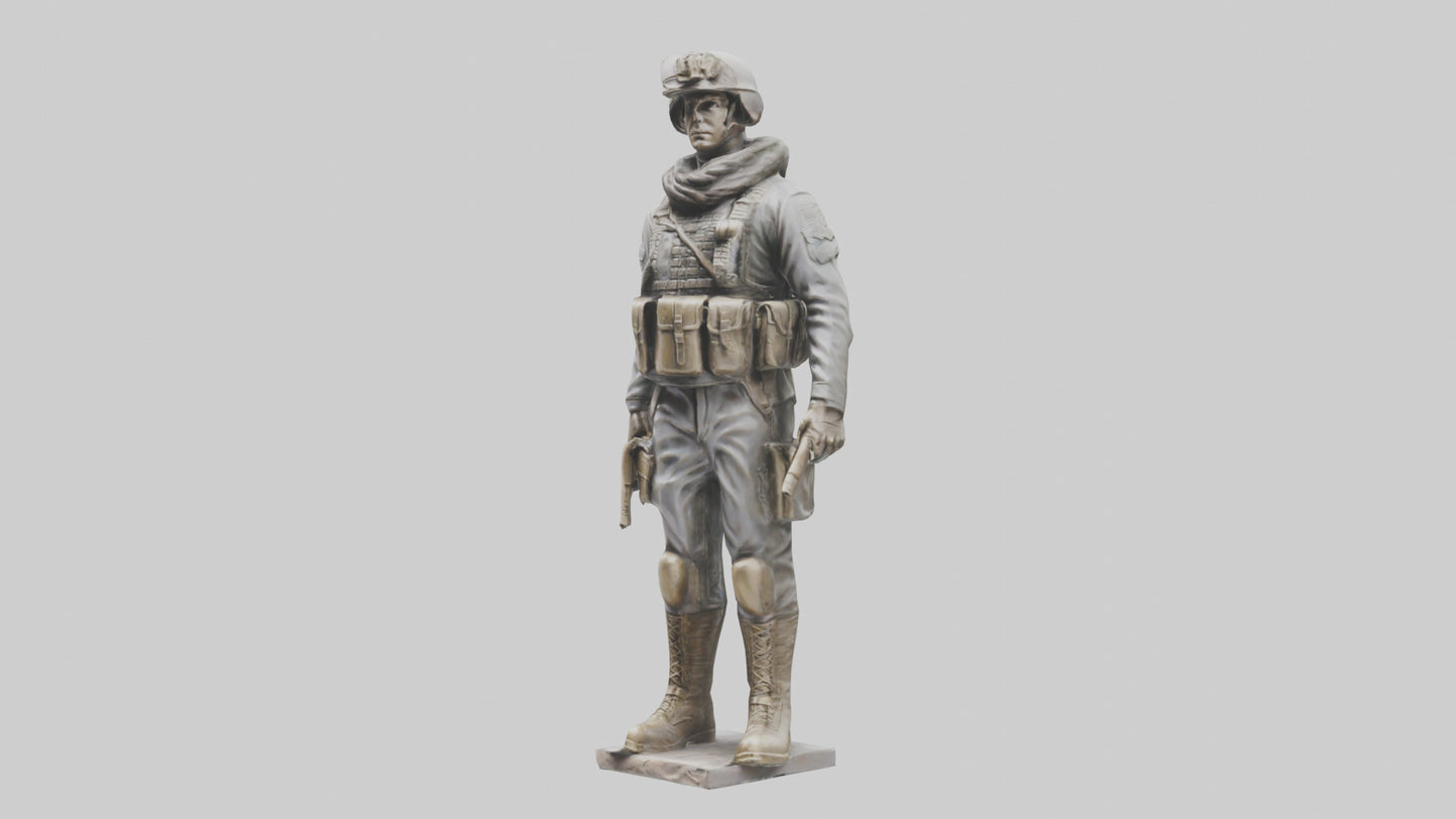 Soldier in Full Gear Statue model 3D model