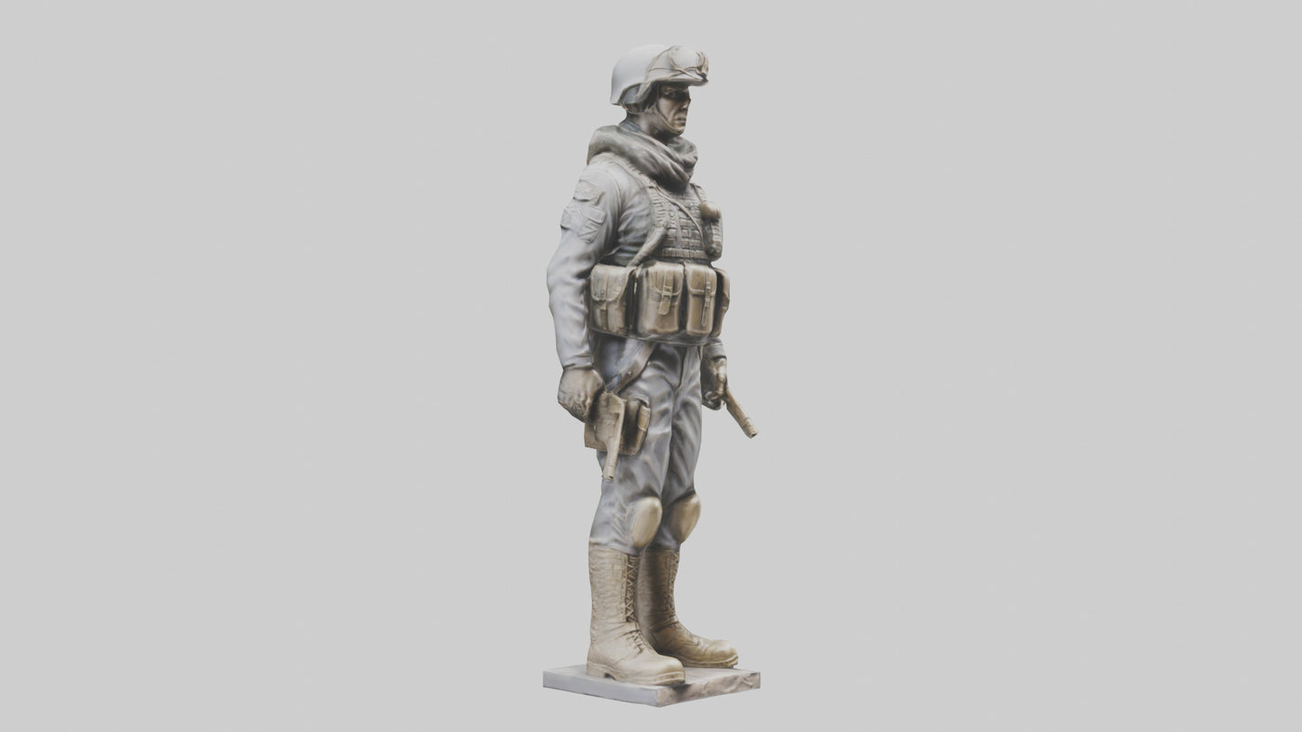 Soldier in Full Gear Statue model 3D model