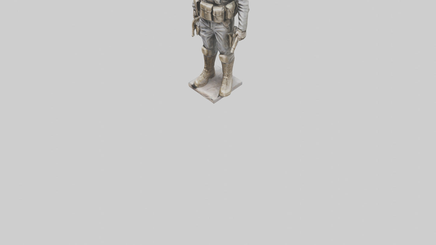 Soldier in Full Gear Statue model 3D model