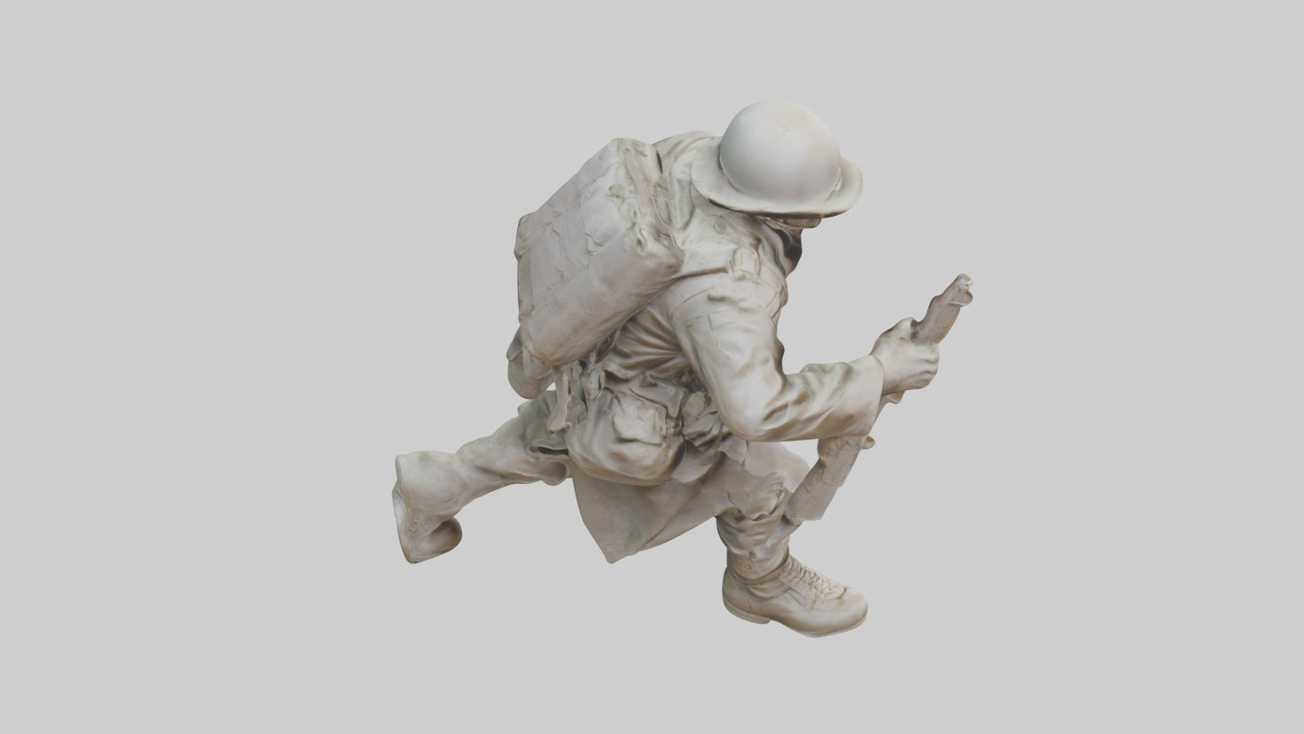 Soldier Marching into Battle Sculpture model 3D model