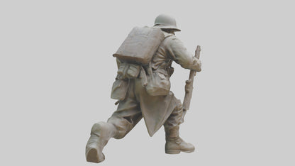 Soldier Marching into Battle Sculpture model 3D model