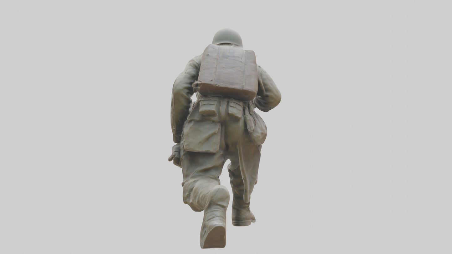 Soldier Marching into Battle Sculpture model 3D model