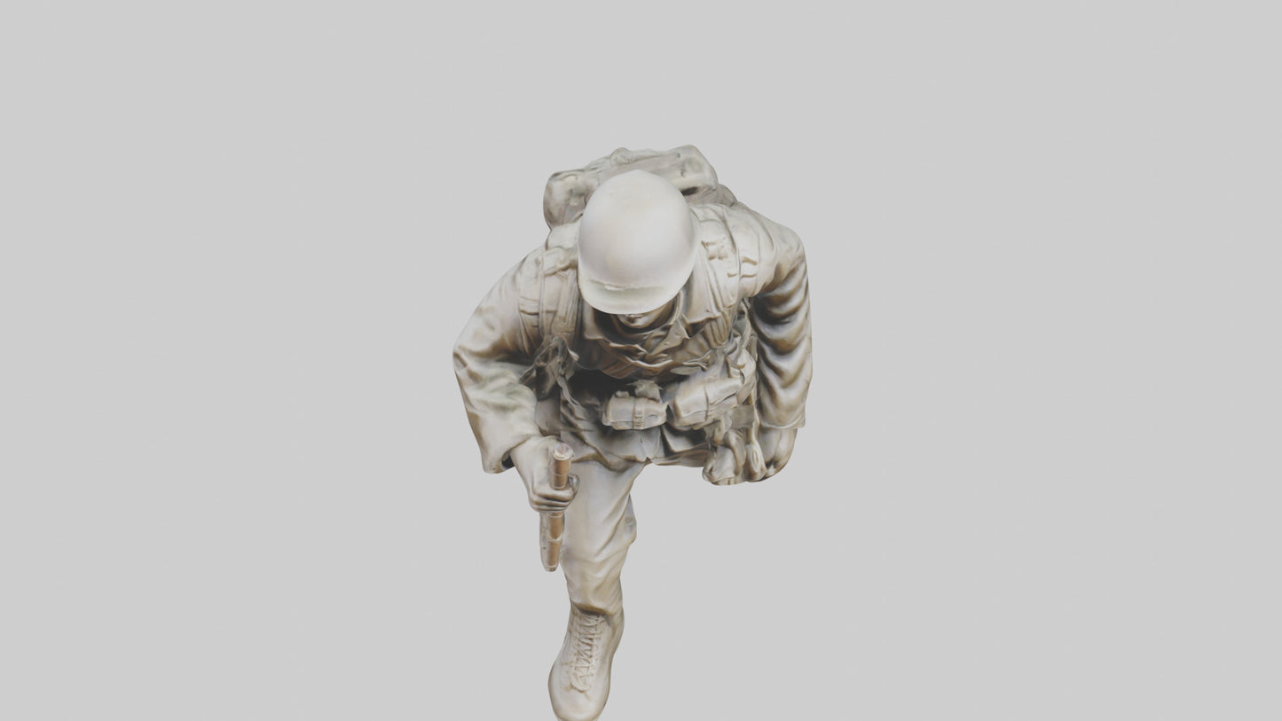 Soldier Marching into Battle Sculpture model 3D model