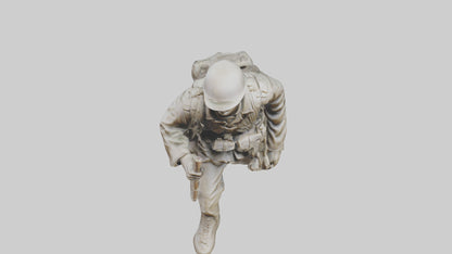 Soldier Marching into Battle Sculpture model 3D model