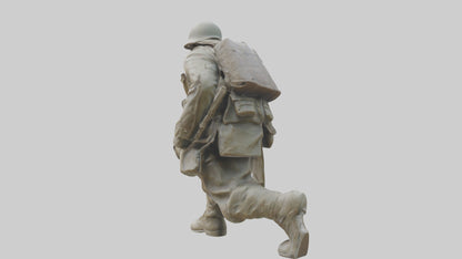 Soldier Marching into Battle Sculpture model 3D model