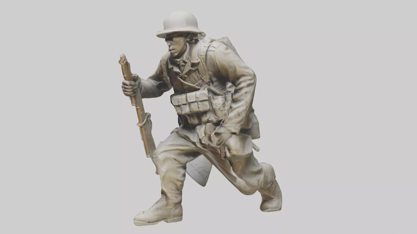 Soldier Marching into Battle Sculpture model 3D model