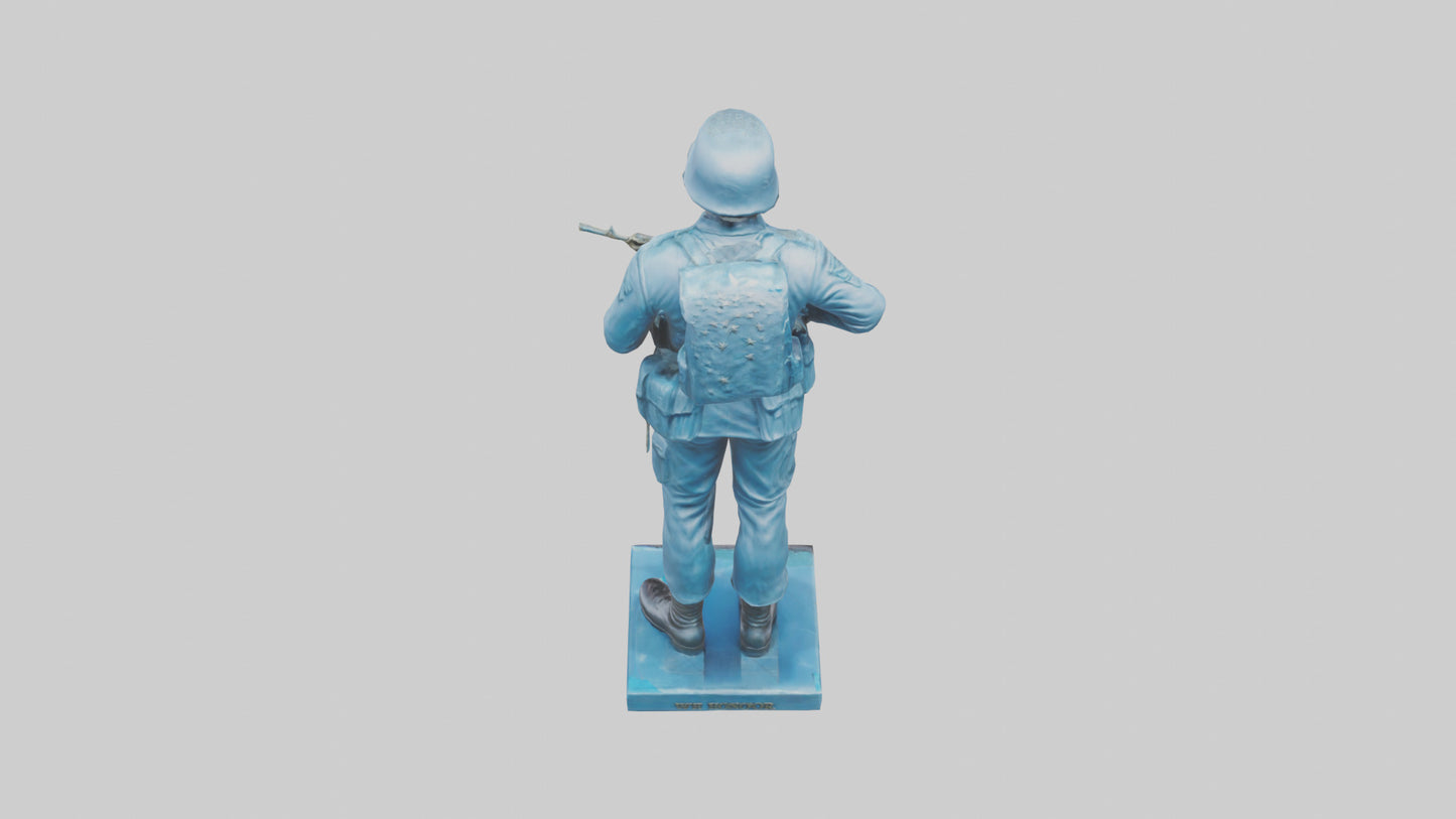 Soldier Marching into Battle Sculpture model 3D model