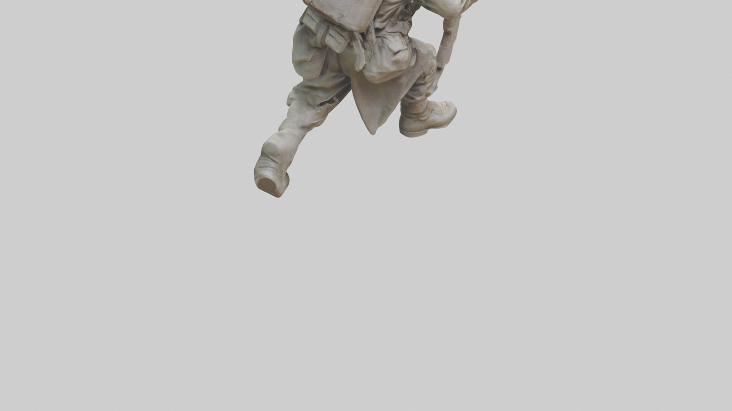 Soldier Marching into Battle Sculpture model 3D model