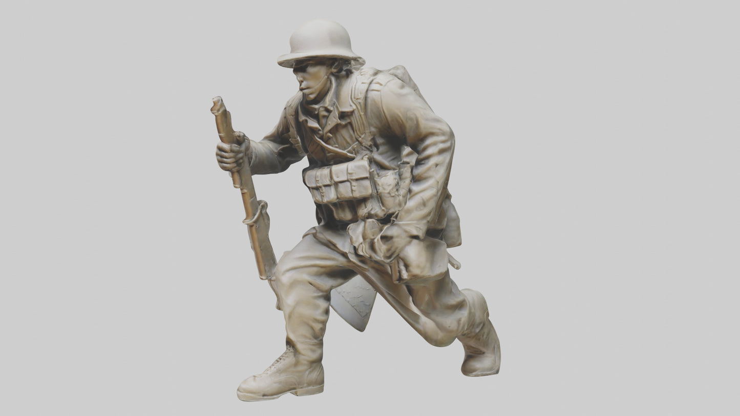 Soldier Marching into Battle Sculpture model 3D model