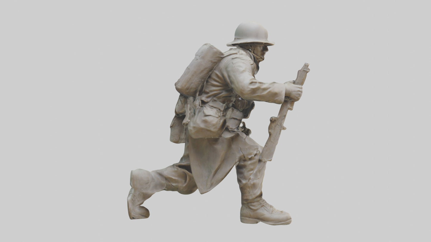 Soldier Marching into Battle Sculpture model 3D model