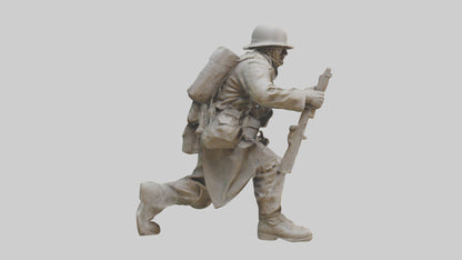 Soldier Marching into Battle Sculpture model 3D model