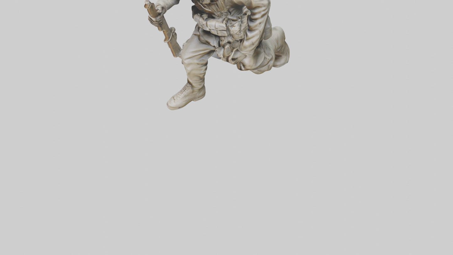 Soldier Marching into Battle Sculpture model 3D model