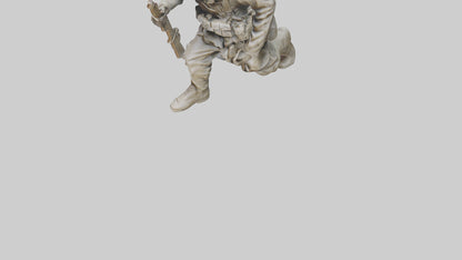 Soldier Marching into Battle Sculpture model 3D model