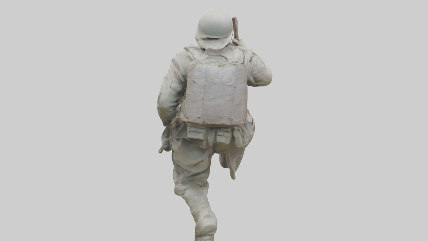 Soldier Marching into Battle Sculpture model 3D model