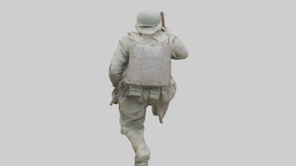 Soldier Marching into Battle Sculpture model 3D model