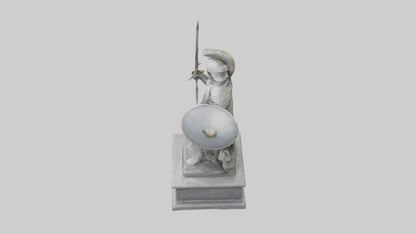 Soldier with Sword and Shield Statue model 3D model