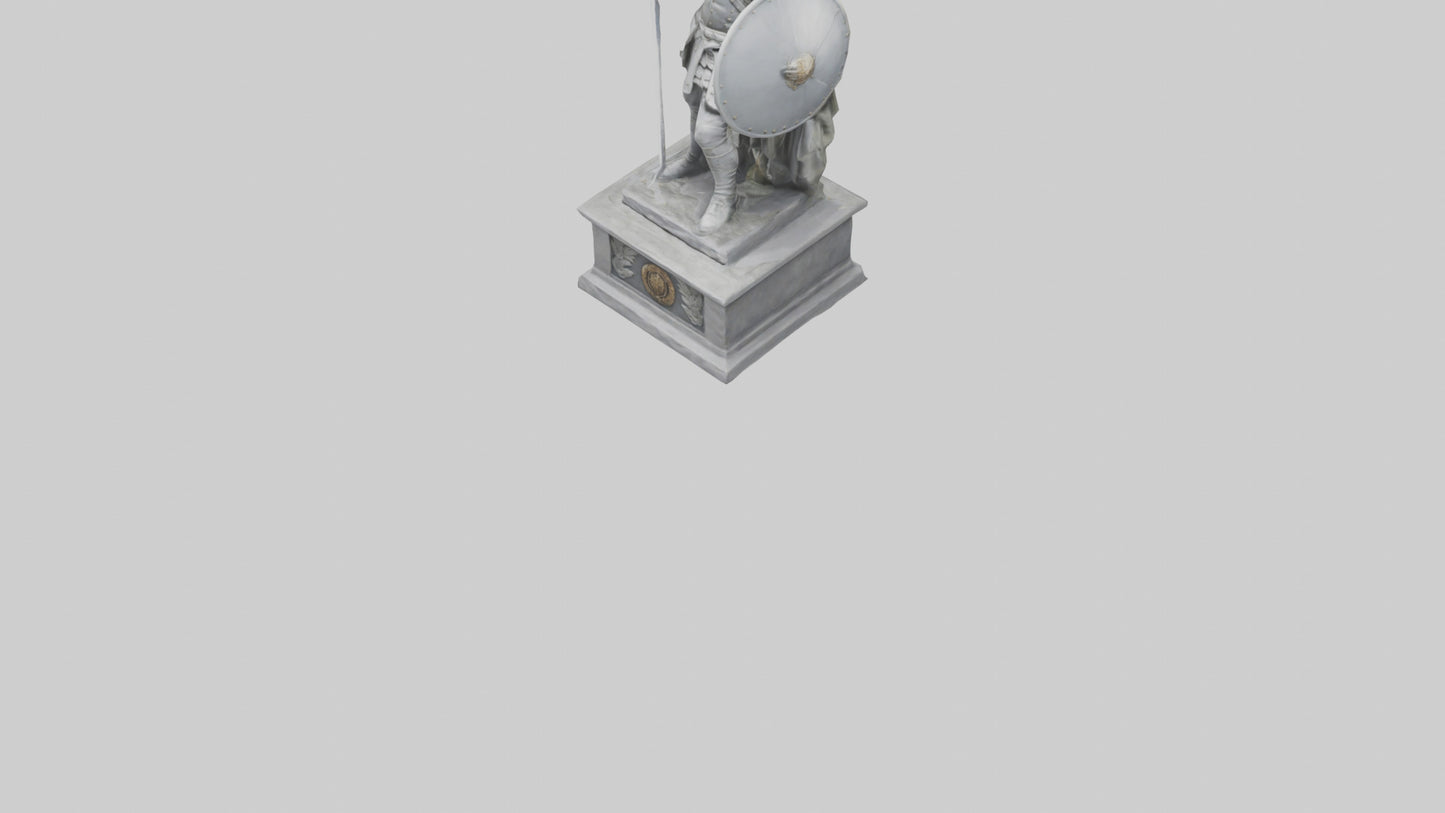 Soldier with Sword and Shield Statue model 3D model