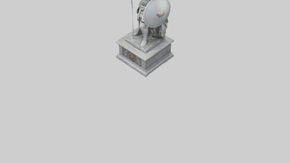 Soldier with Sword and Shield Statue model 3D model