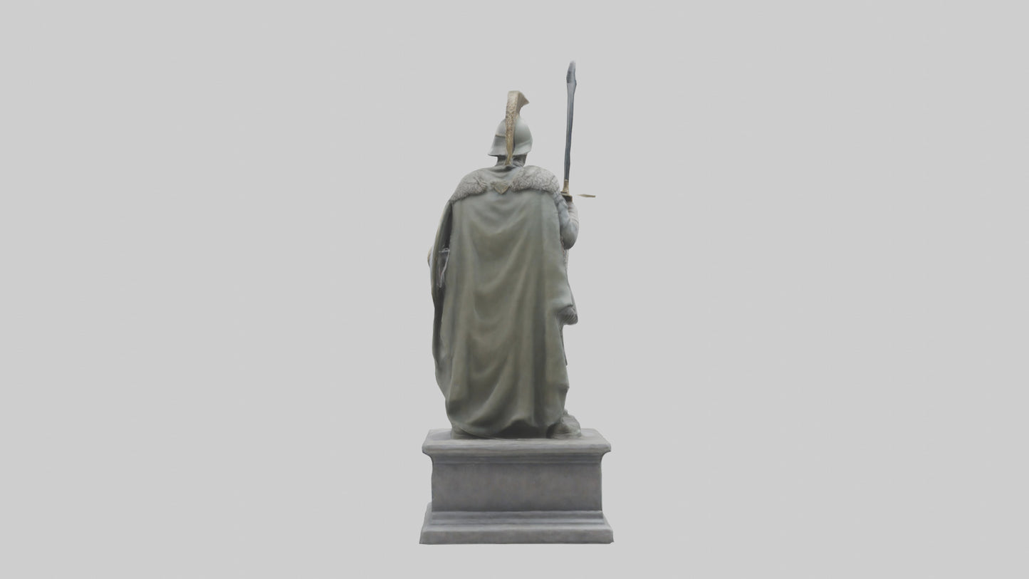 Soldier with Sword and Shield Statue model 3D model