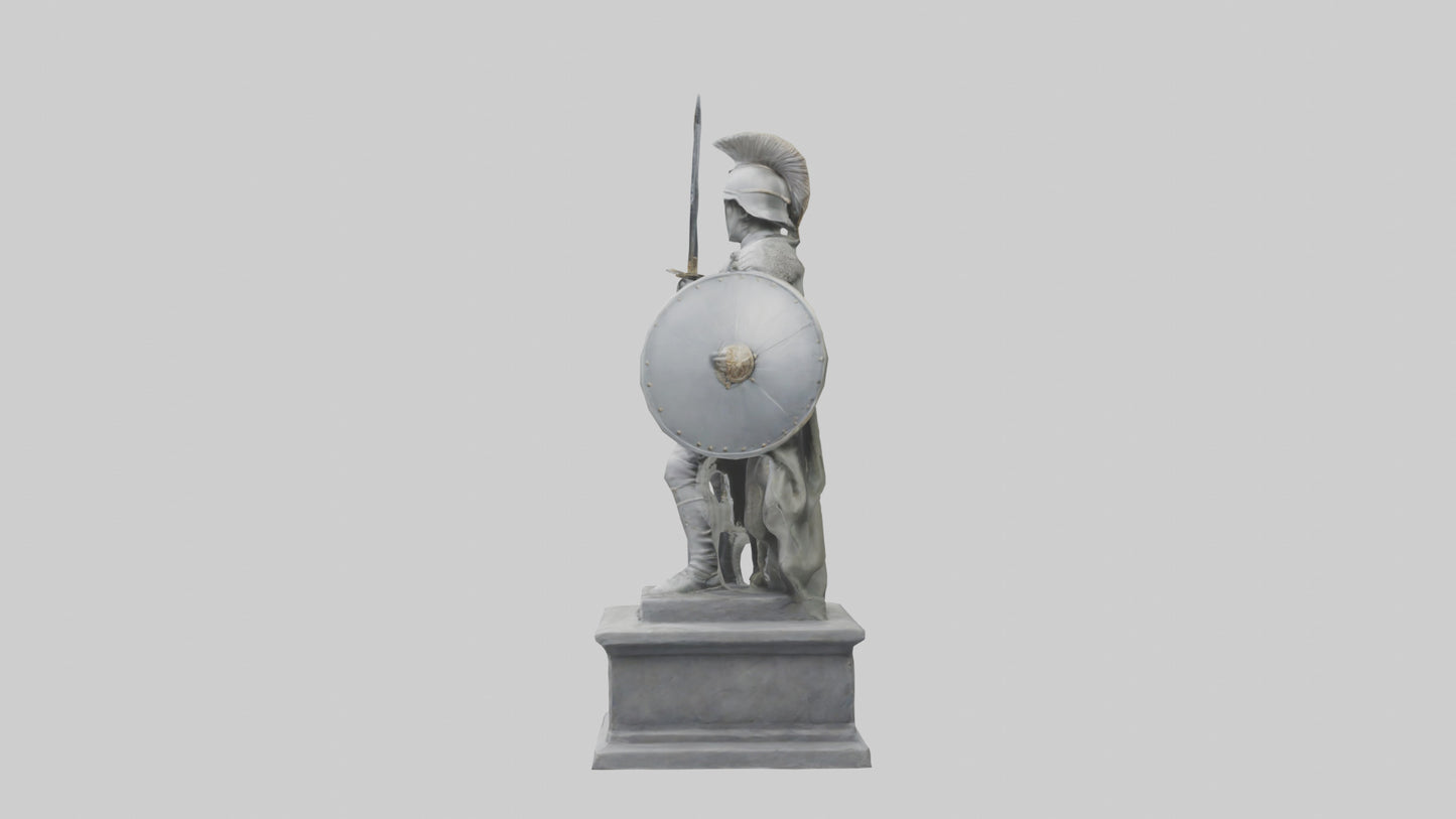 Soldier with Sword and Shield Statue model 3D model