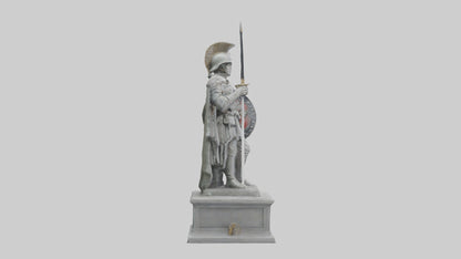 Soldier with Sword and Shield Statue model 3D model