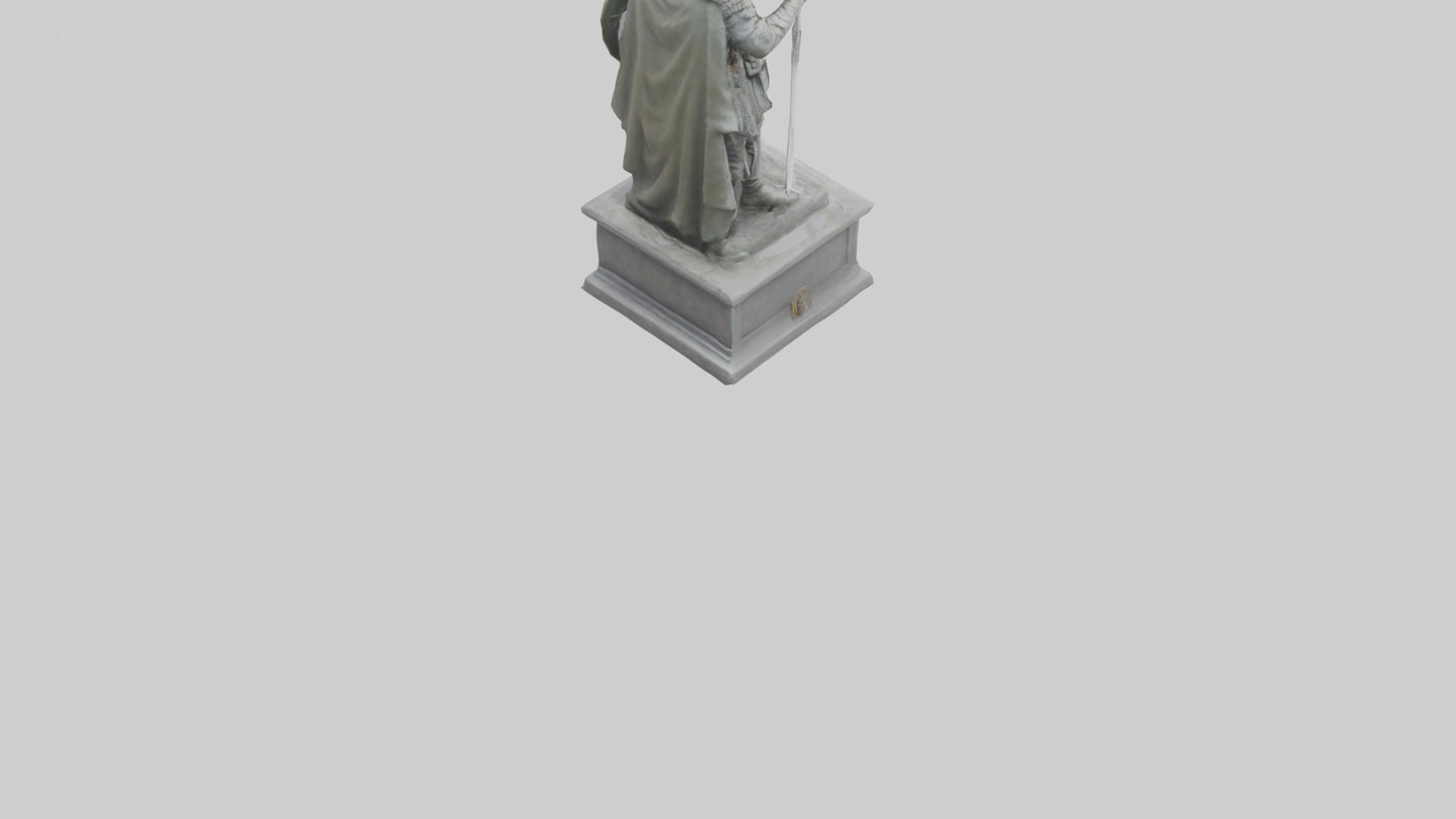 Soldier with Sword and Shield Statue model 3D model