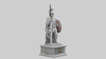 Soldier with Sword and Shield Statue model 3D model