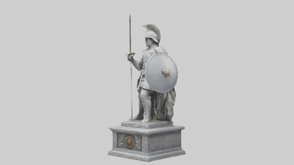 Soldier with Sword and Shield Statue model 3D model