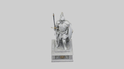 Soldier with Sword and Shield Statue model 3D model