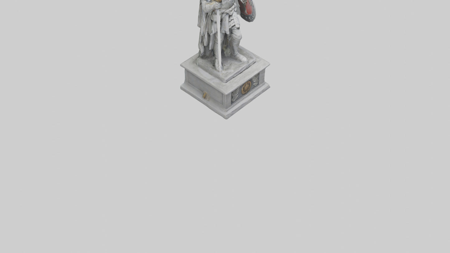 Soldier with Sword and Shield Statue model 3D model