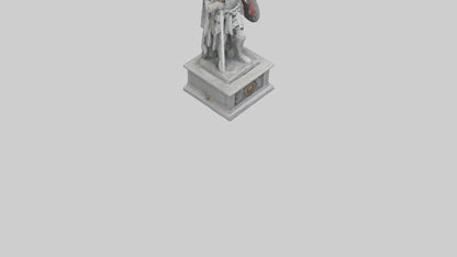 Soldier with Sword and Shield Statue model 3D model