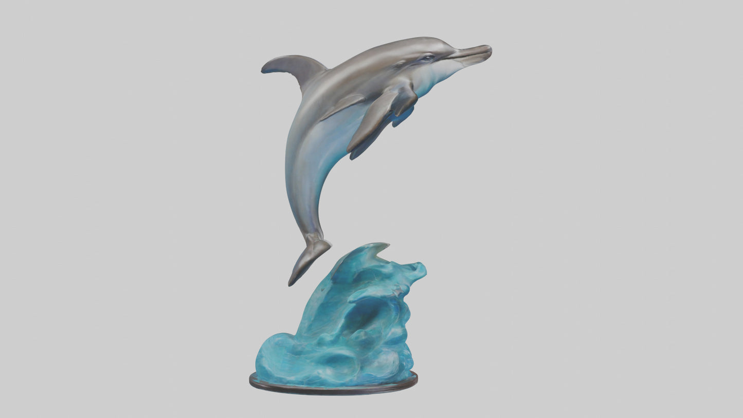 Spinner Dolphin statue model 3D model