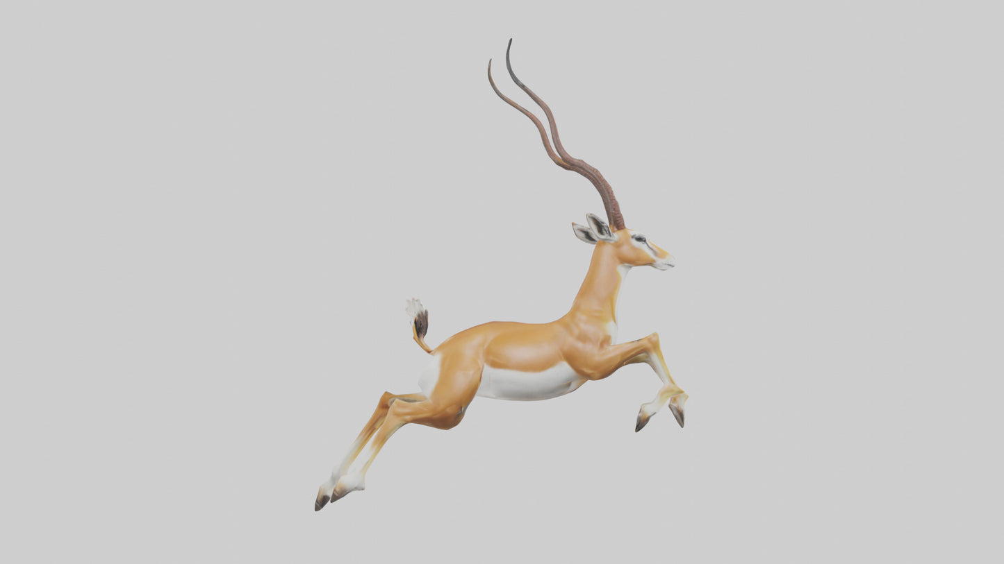Springbok hopping model 3D model