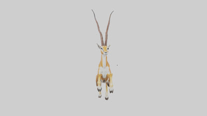 Springbok hopping model 3D model