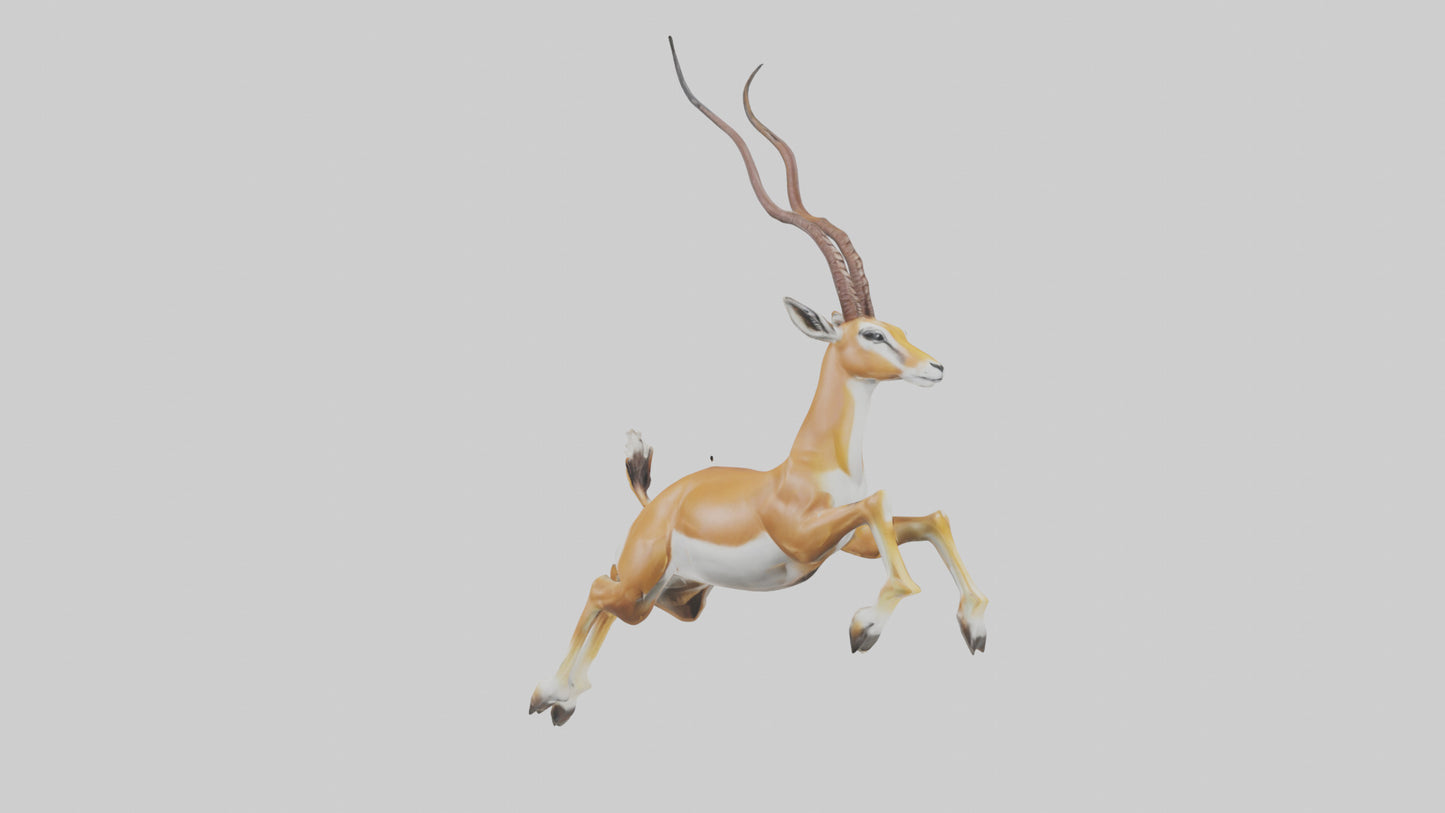 Springbok hopping model 3D model